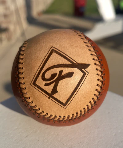 Custom baseball with F logo
