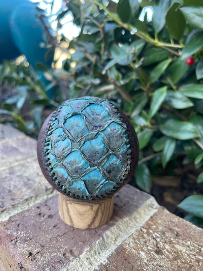 Alligator skin blue-green custom baseball