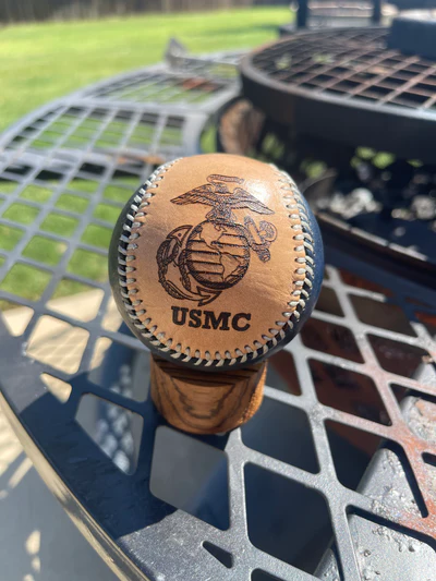 USMC custom baseball on stand